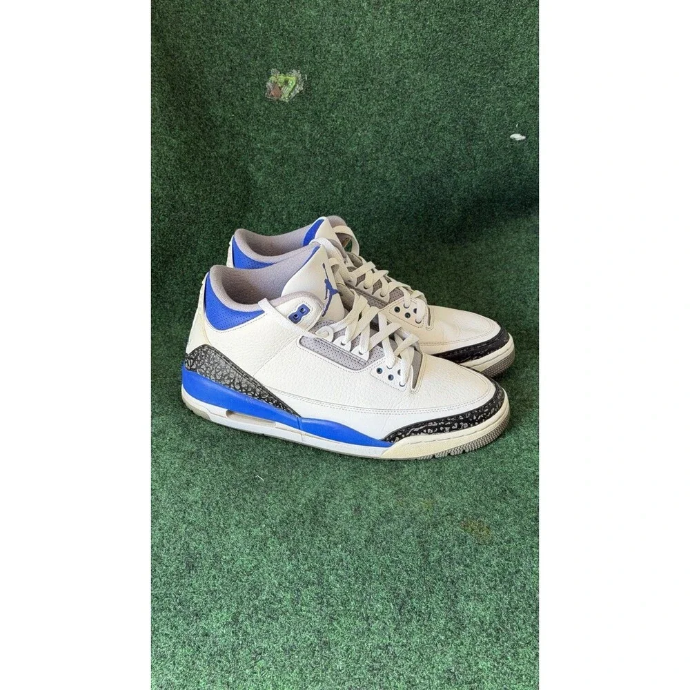Nike Air Jordan 3 Retro Racer Blue White Men's Size 10 CT8532-145 Excellent